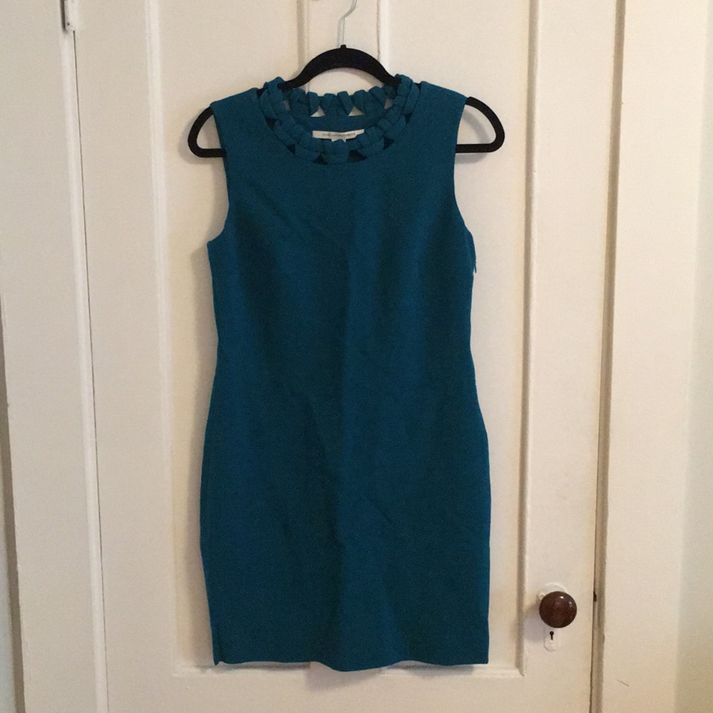 Teal Diane von Furstenberg Sheath Dress